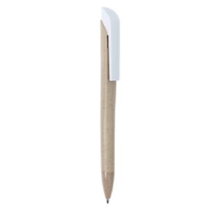 Bolígrafo blanco de trigo y cartón reciclado