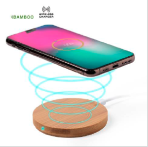 Cargadores inalámbricos de bambú, trigo o corcho